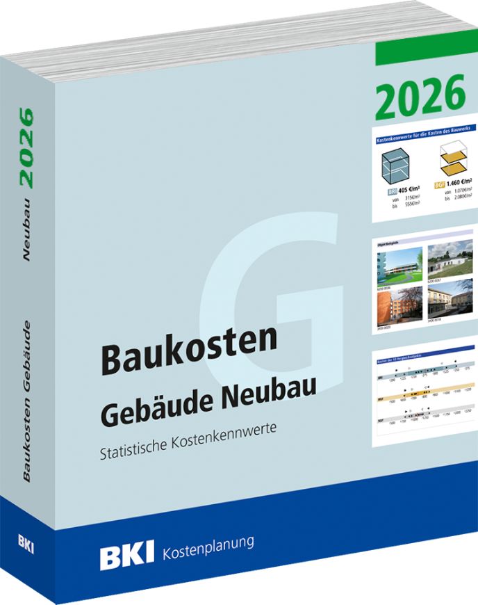 BKI Baukosten Gebäude Neubau 2026 - Teil 1 Gebäude